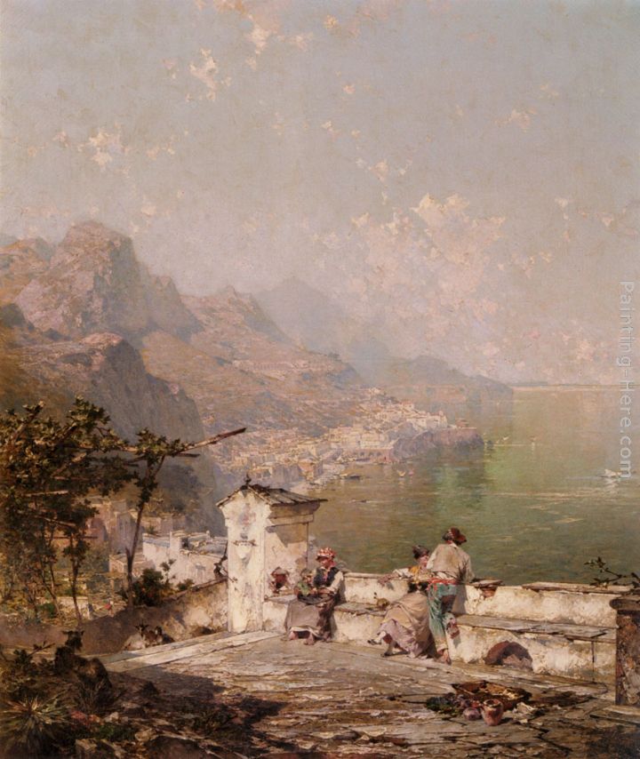 Amalfi, The Gulf Of Salerno painting - Franz Richard Unterberger Amalfi, The Gulf Of Salerno art painting